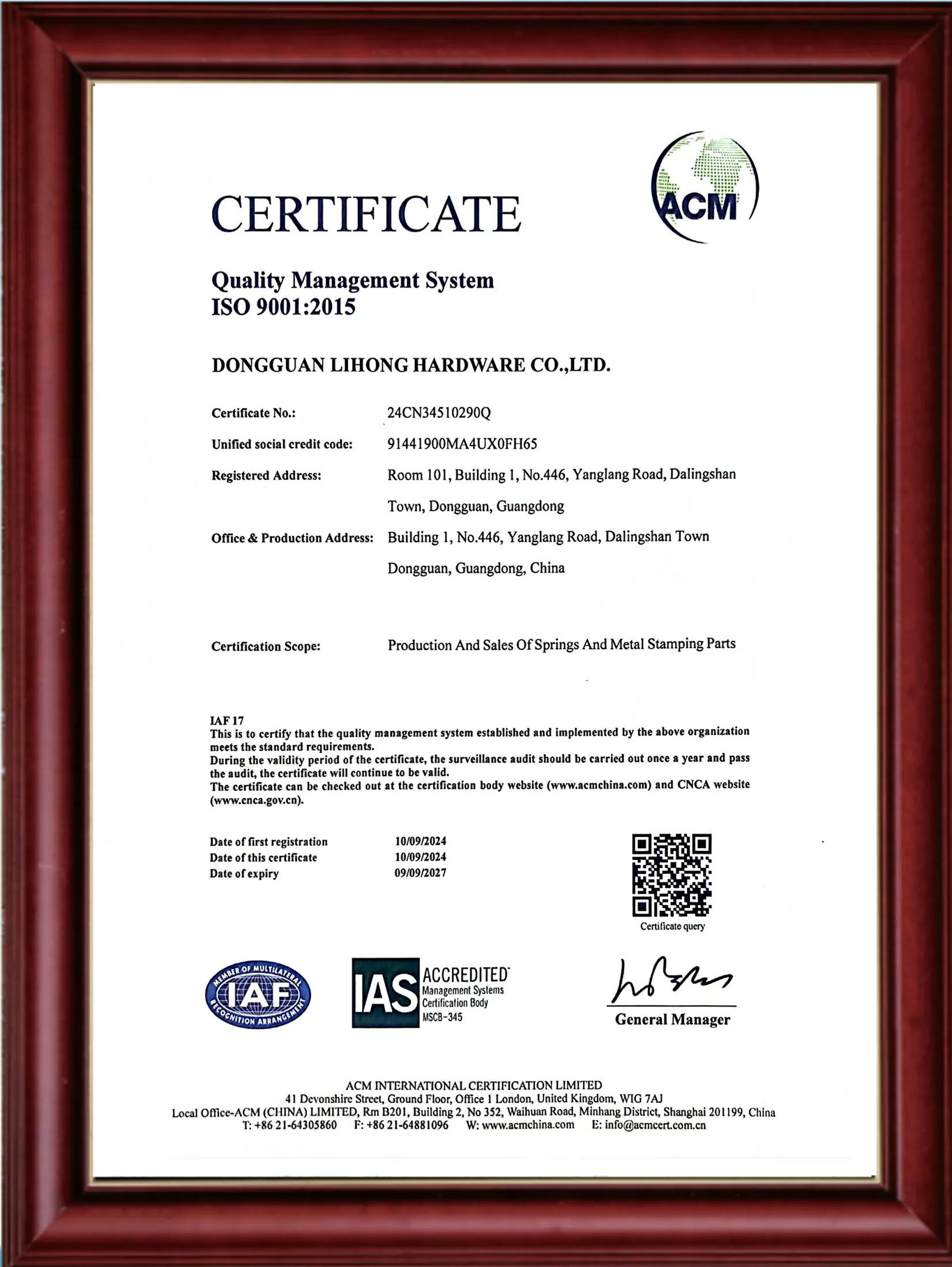 ISO9001-2015 Certificate